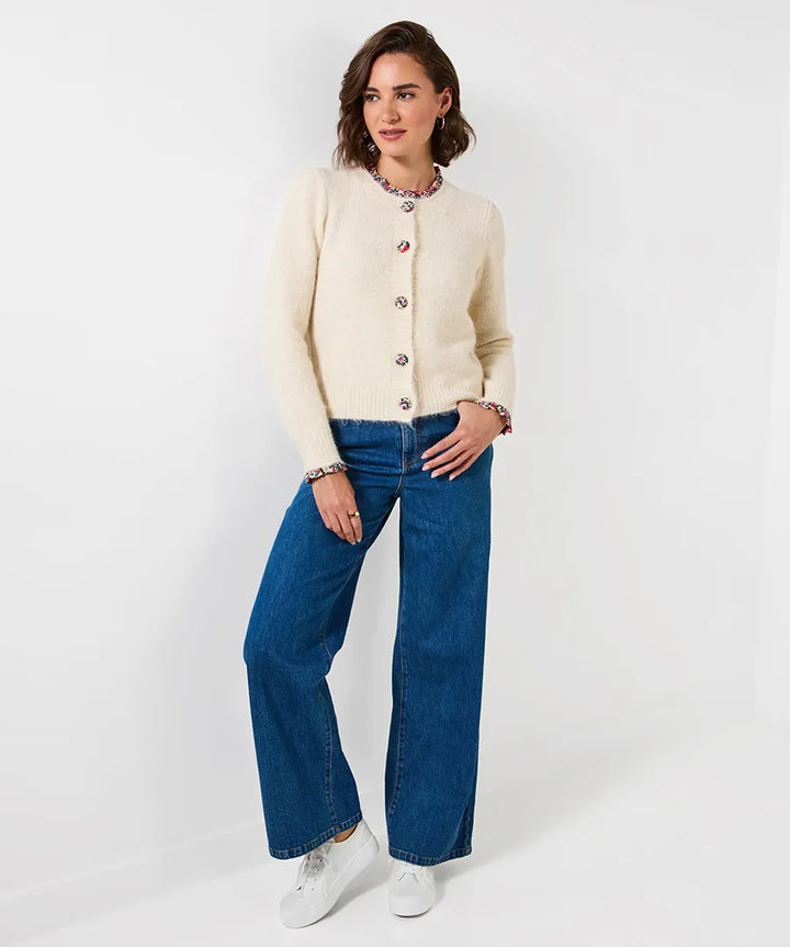 Fancy Floral Trim Cardigan