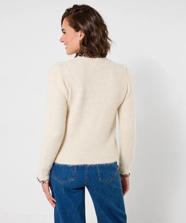 Fancy Floral Trim Cardigan