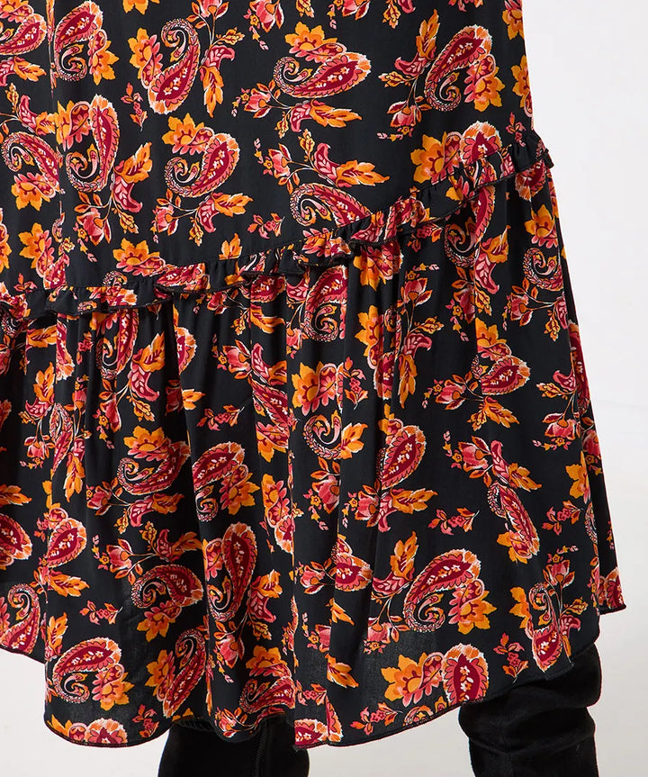 Perfect Paisley Asymmetric Midi Skirt