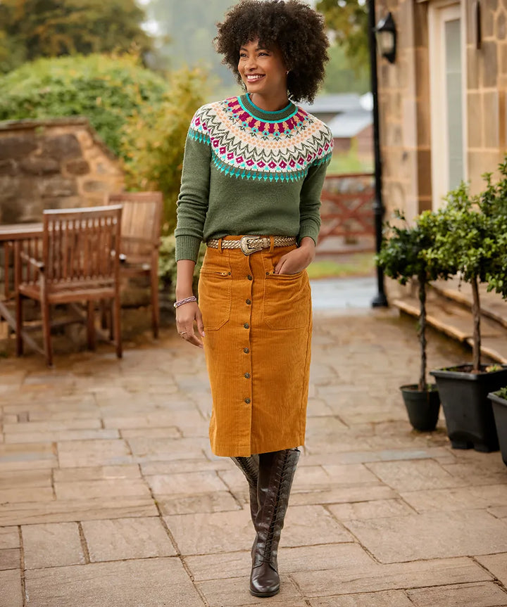 Rosie Cord Midi Skirt