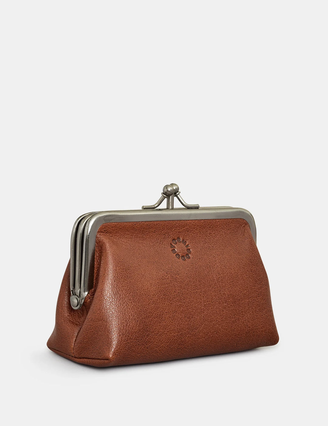 Brown Leather Aubrey Frame Purse