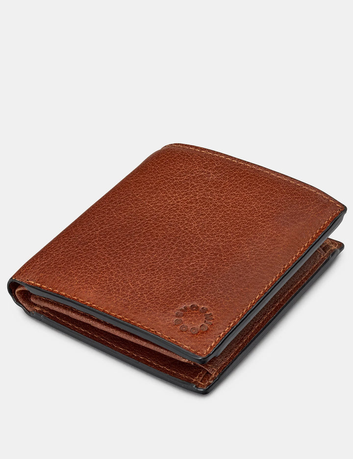 Two Fold Brown Leather Coin Pocket Wallet | YOSHI
