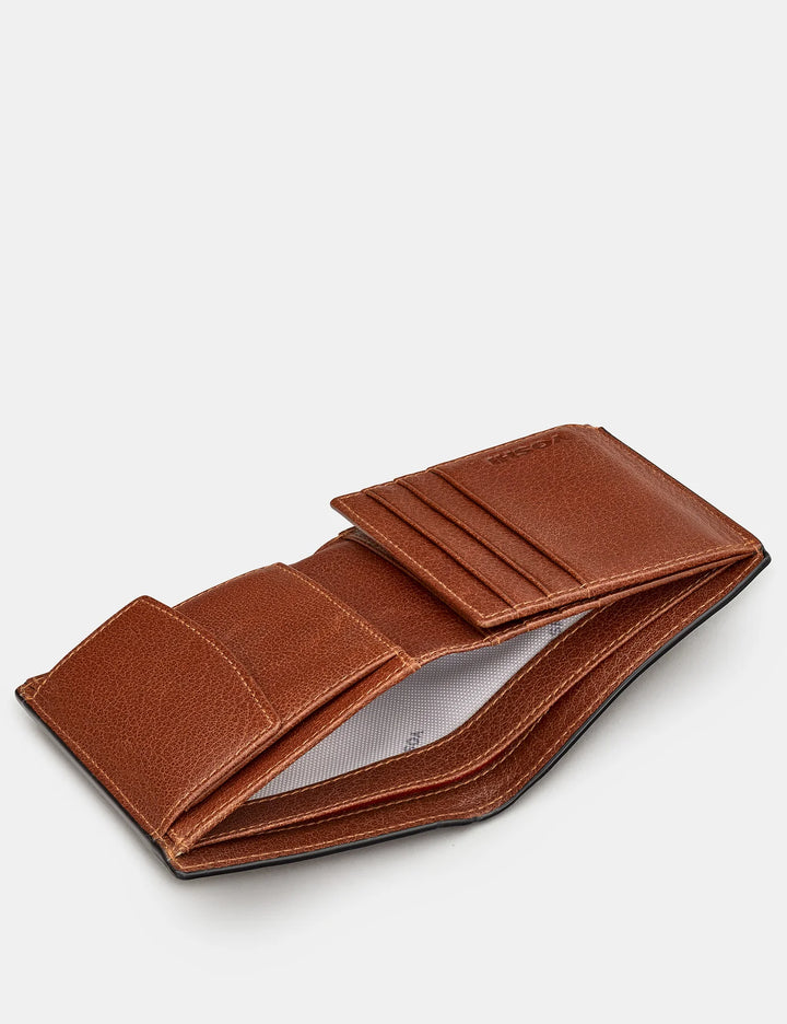 Two Fold Brown Leather Coin Pocket Wallet | YOSHI