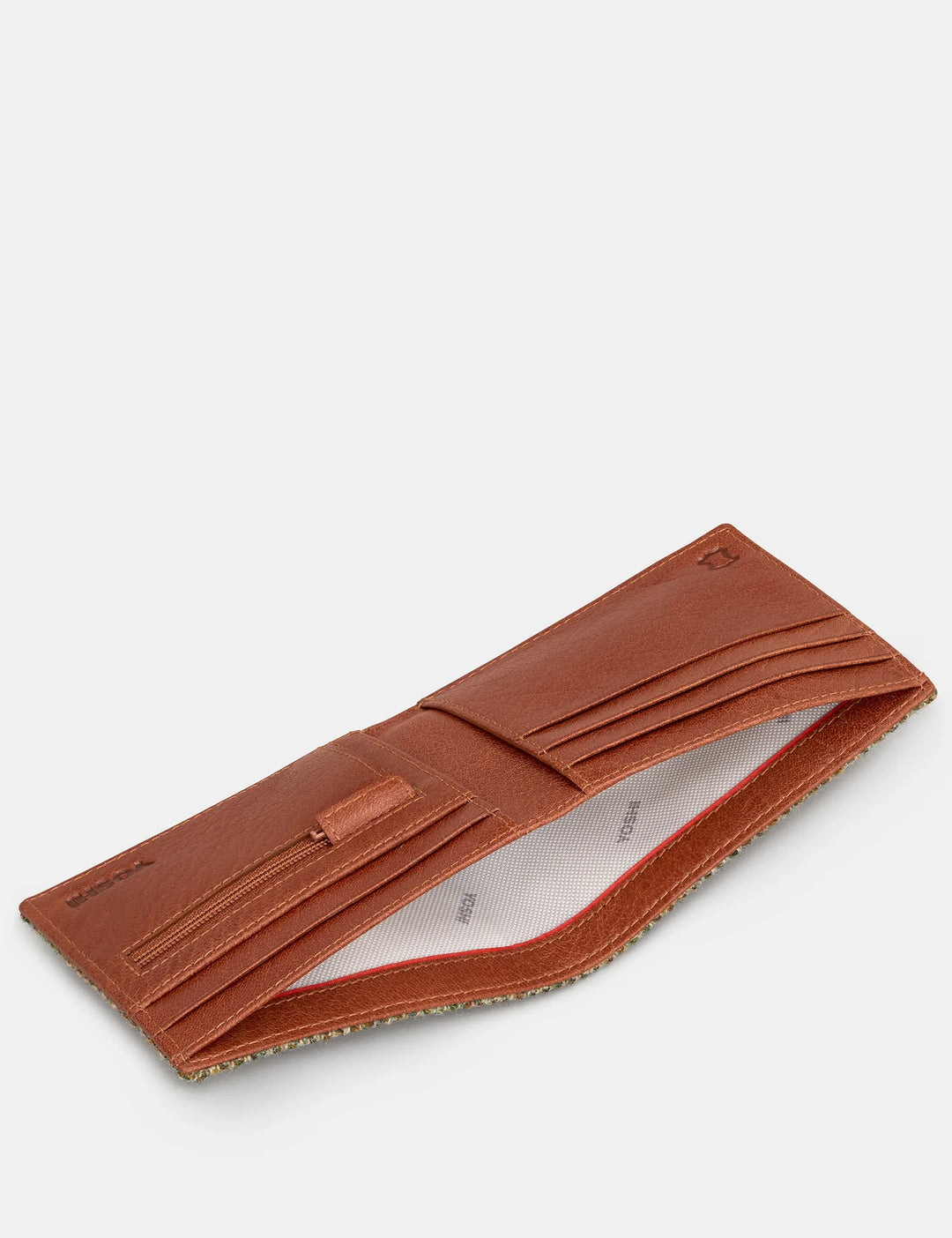 Highland Cow Harris Tweed & Brown Leather Wallet | YOSHI