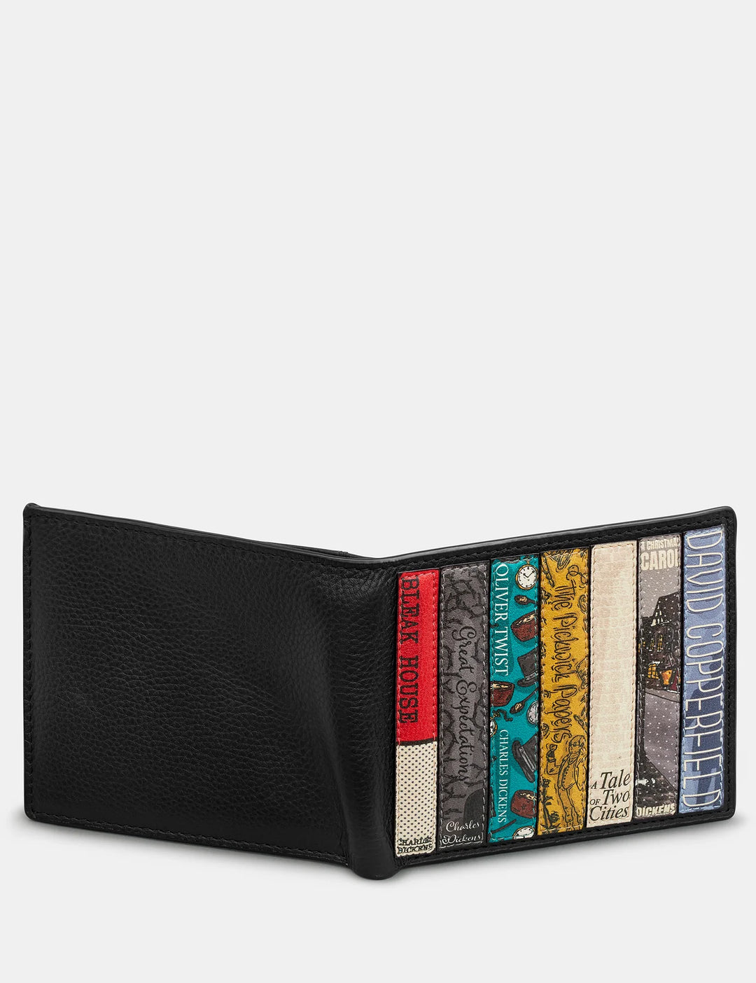 Dickens Bookworm Black Leather Wallet | YOSHI