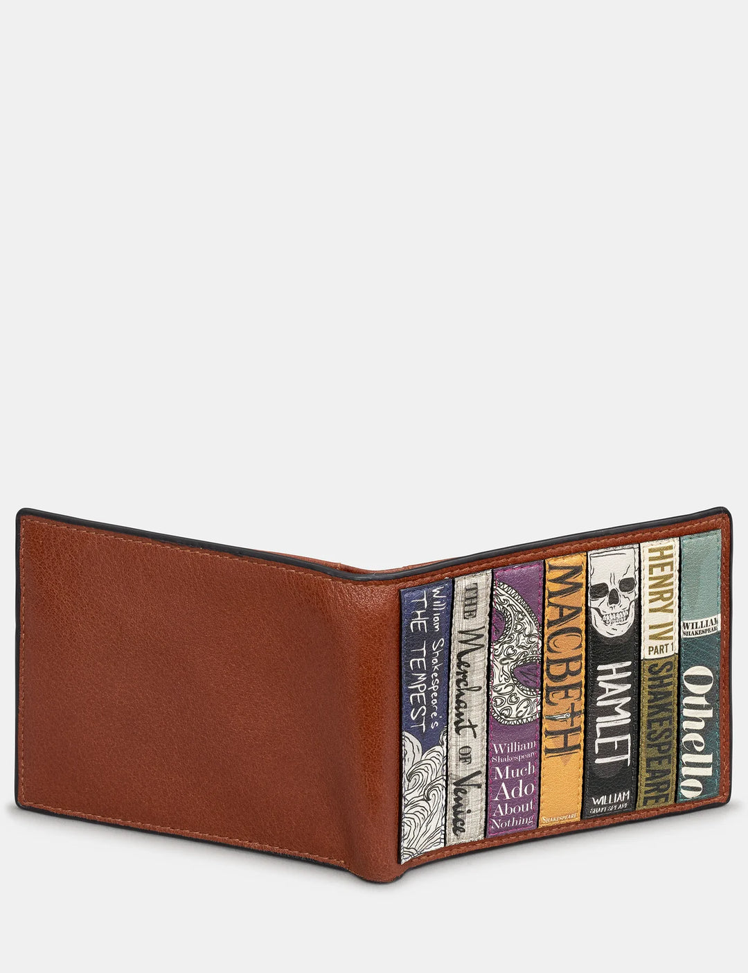 Shakespeare Bookworm Brown Leather Wallet | YOSHI