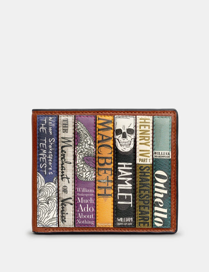 Shakespeare Bookworm Brown Leather Wallet | YOSHI