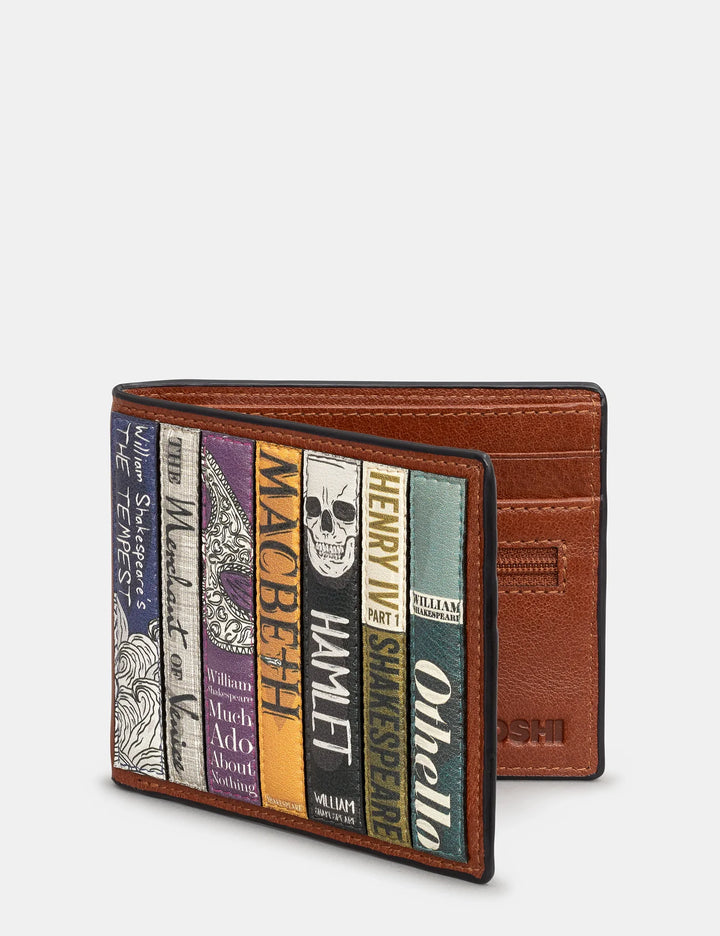 Shakespeare Bookworm Brown Leather Wallet | YOSHI