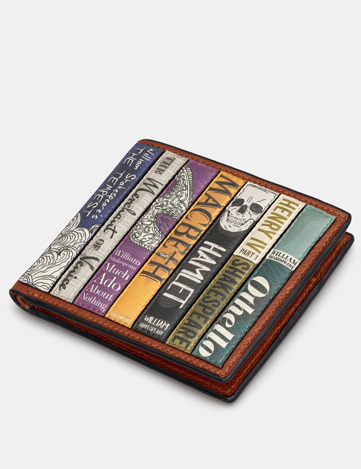 Shakespeare Bookworm Brown Leather Wallet | YOSHI