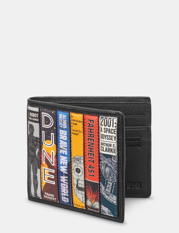 Sci-Fi Bookworm Black Leather Wallet | YOSHI