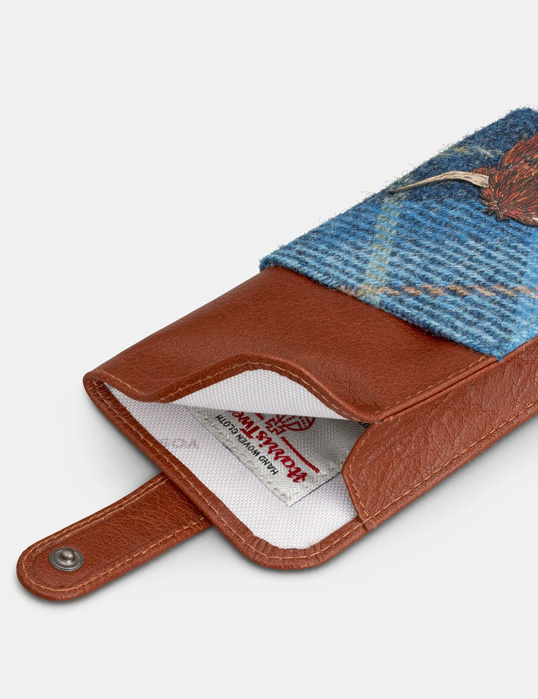 Highland Cow Harris Tweed & Leather Glasses Case