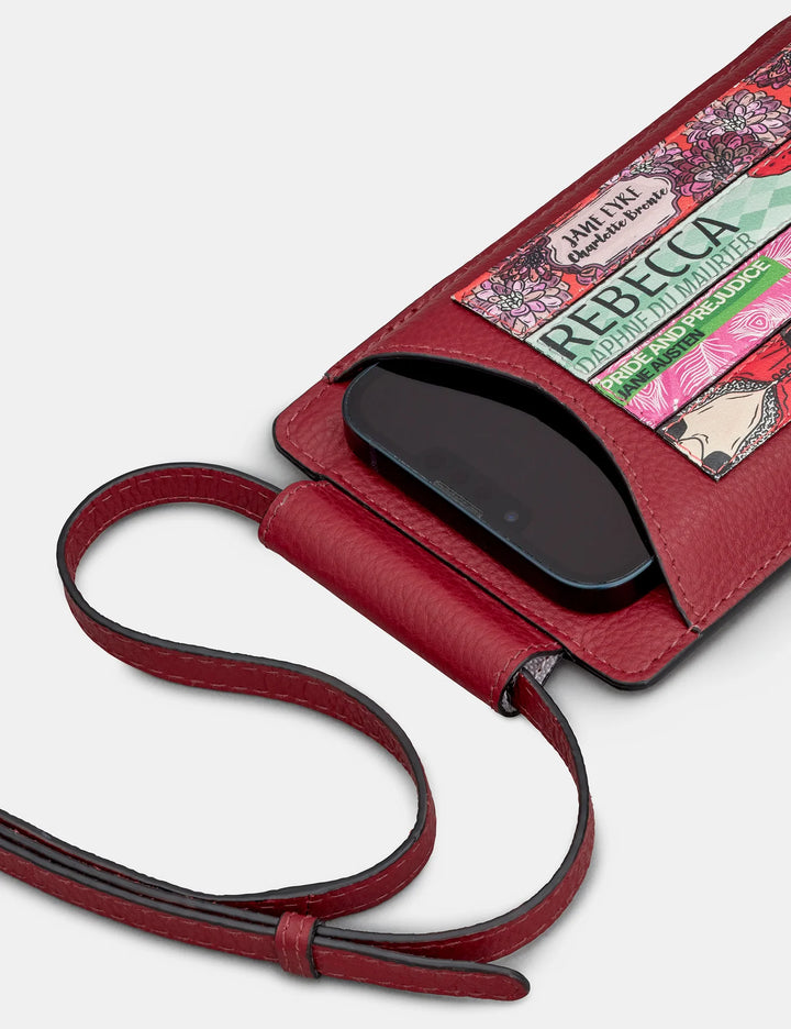 Bookworm Cherry Red Leather Phone Case