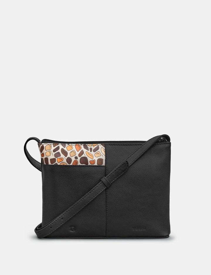 Mother's Pride Black Leather Cross Body Bag | YOSHI