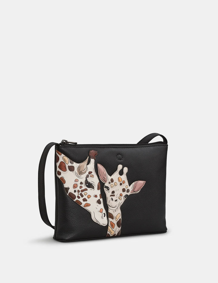 Mother's Pride Black Leather Cross Body Bag | YOSHI