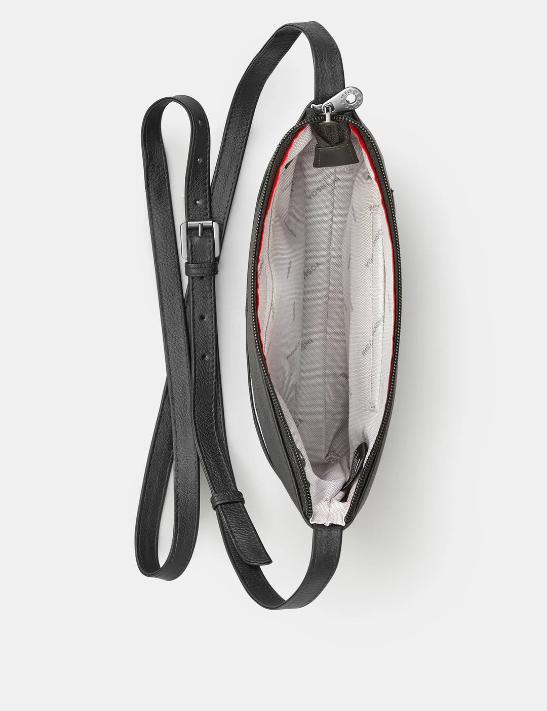 Dog Walk Black Leather Cross Body Bag | YOSHI