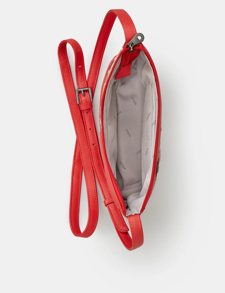 Mother's Pride Red Leather Cross Body Bag | YOSHI