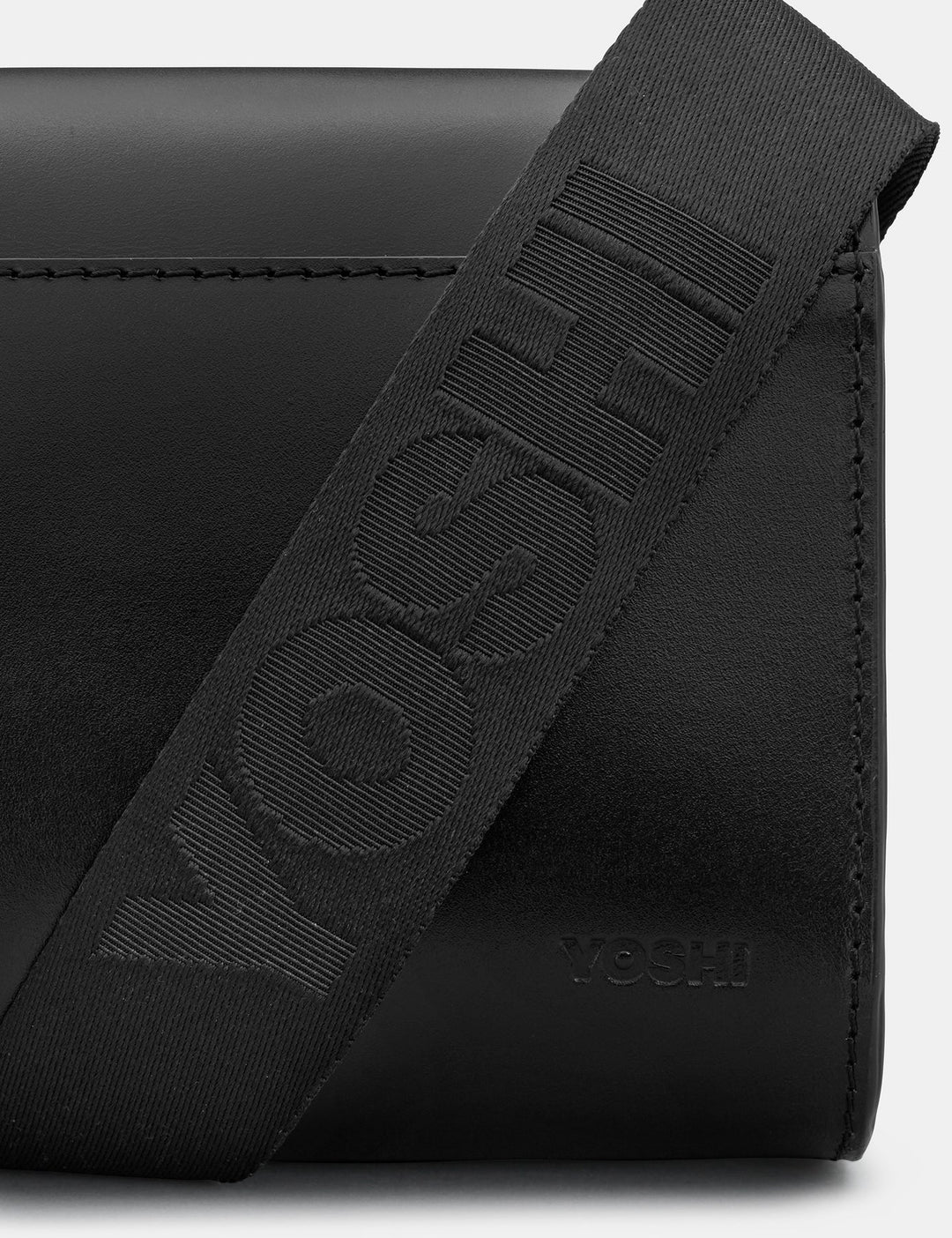 Newham Black Leather Cross Body Satchel Bag | YOSHI