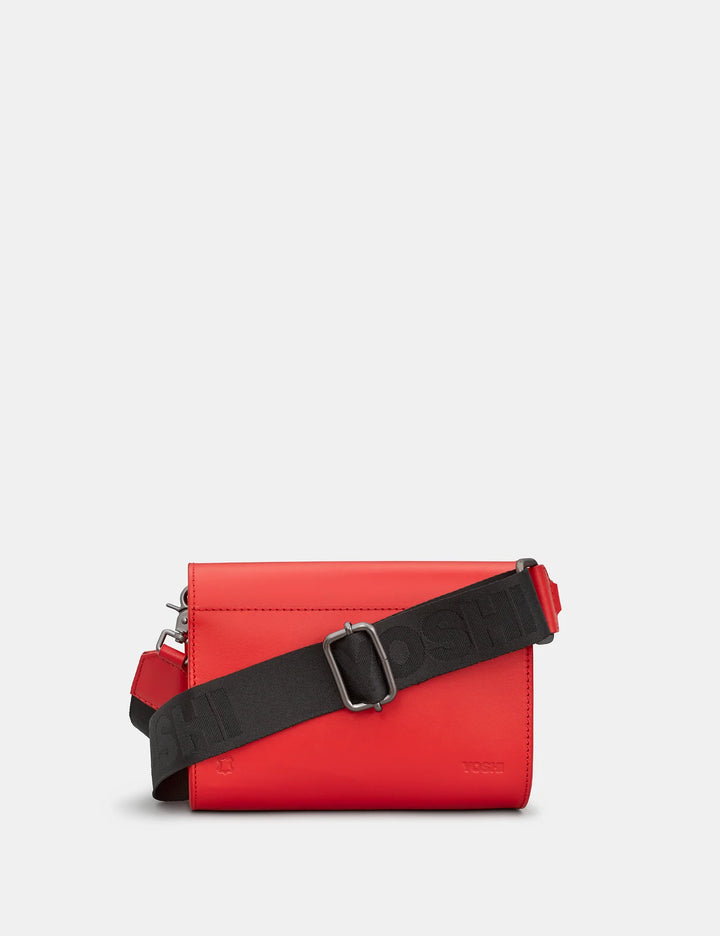 Newham Red Leather Cross Body Satchel Bag | YOSHI
