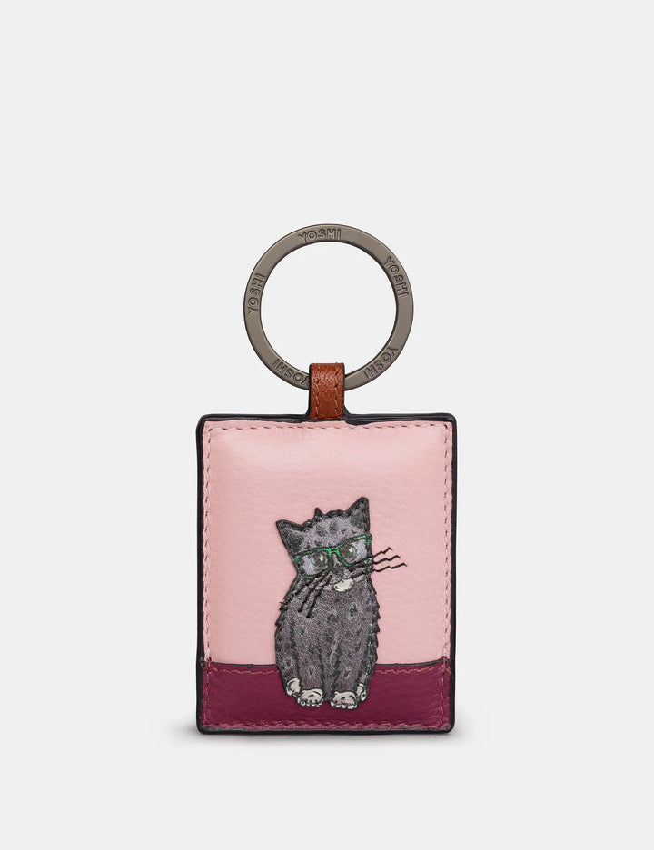Maltese Party Cats Leather Keyring