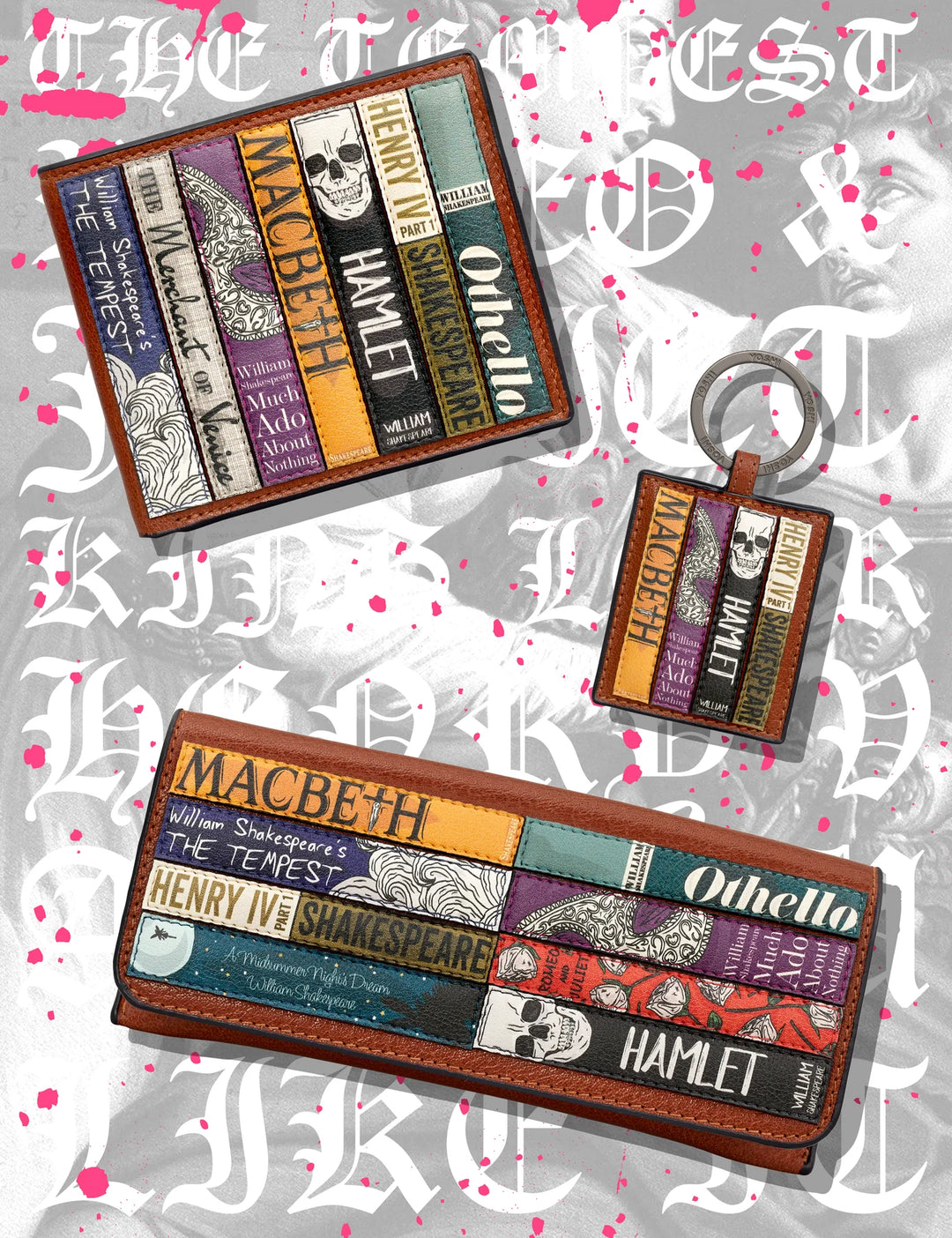 Shakespeare Bookworm Brown Leather Wallet | YOSHI