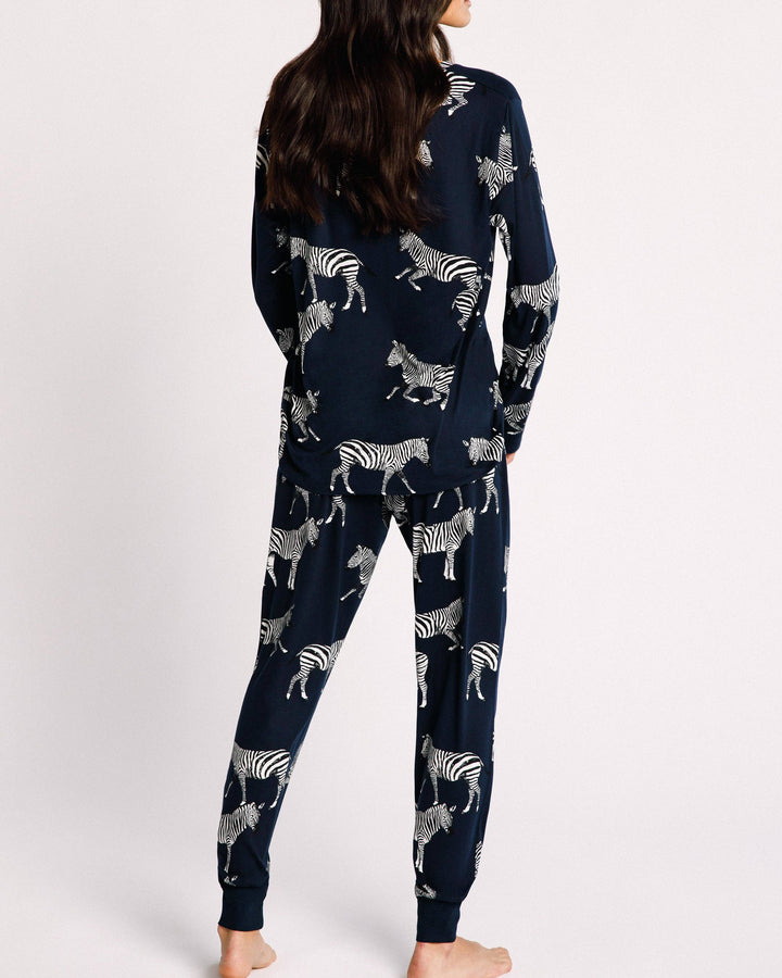 Zebra Print Pyjama Set | Navy
