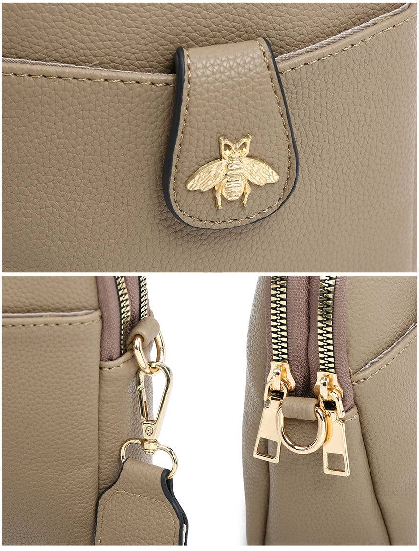 Cross Body Handbag with double zip |