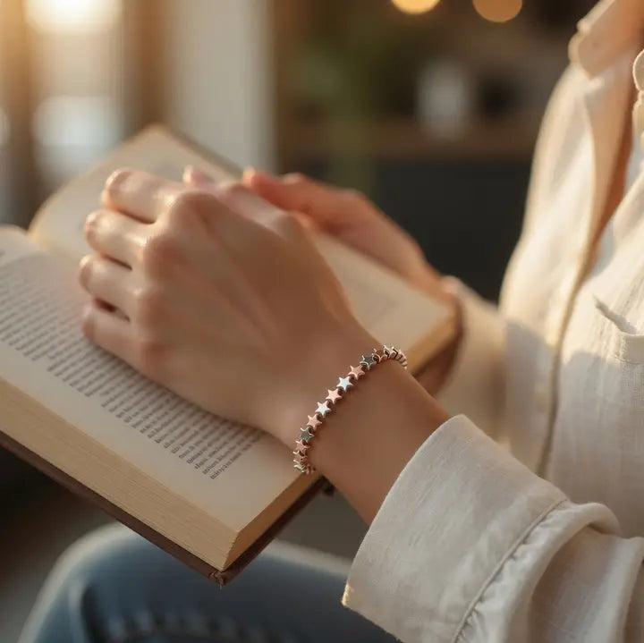 Adjustable Star Bracelet- Silver & Rose Gold