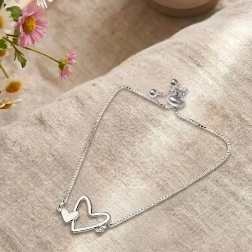 Adjustable Mum and Child Heart Bracelet