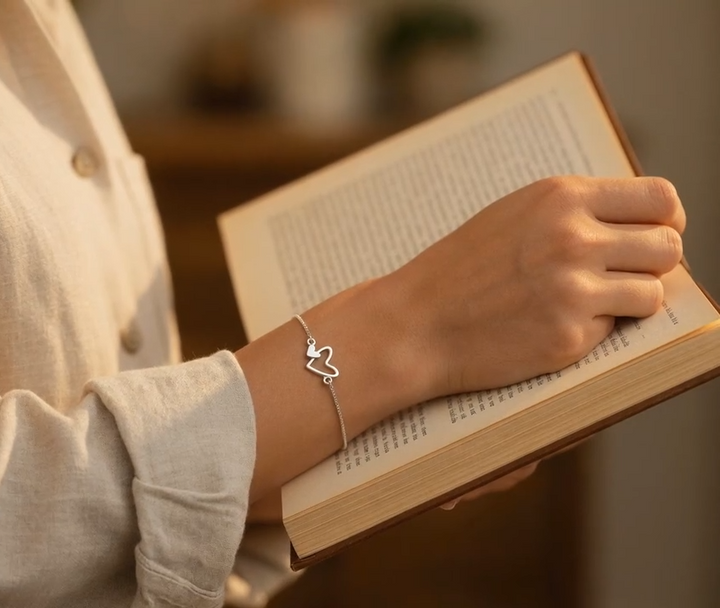 Adjustable Mum and Child Heart Bracelet