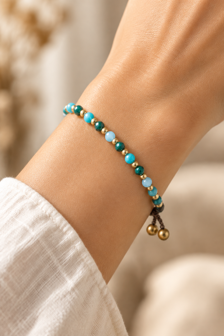 Aqua Multi Malachite Bracelet Portrait