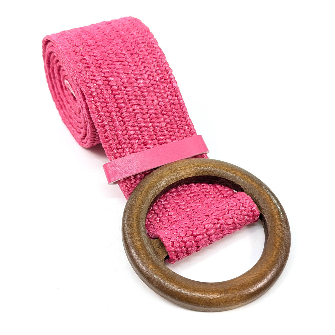 Eco-Friendly Elasticated Paper Belt with Wooden Buckle