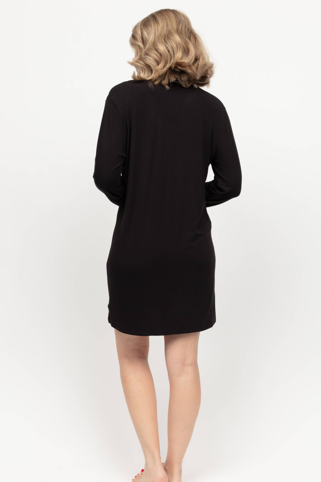 Black Revere Jersey Long Sleeve Nightshirt