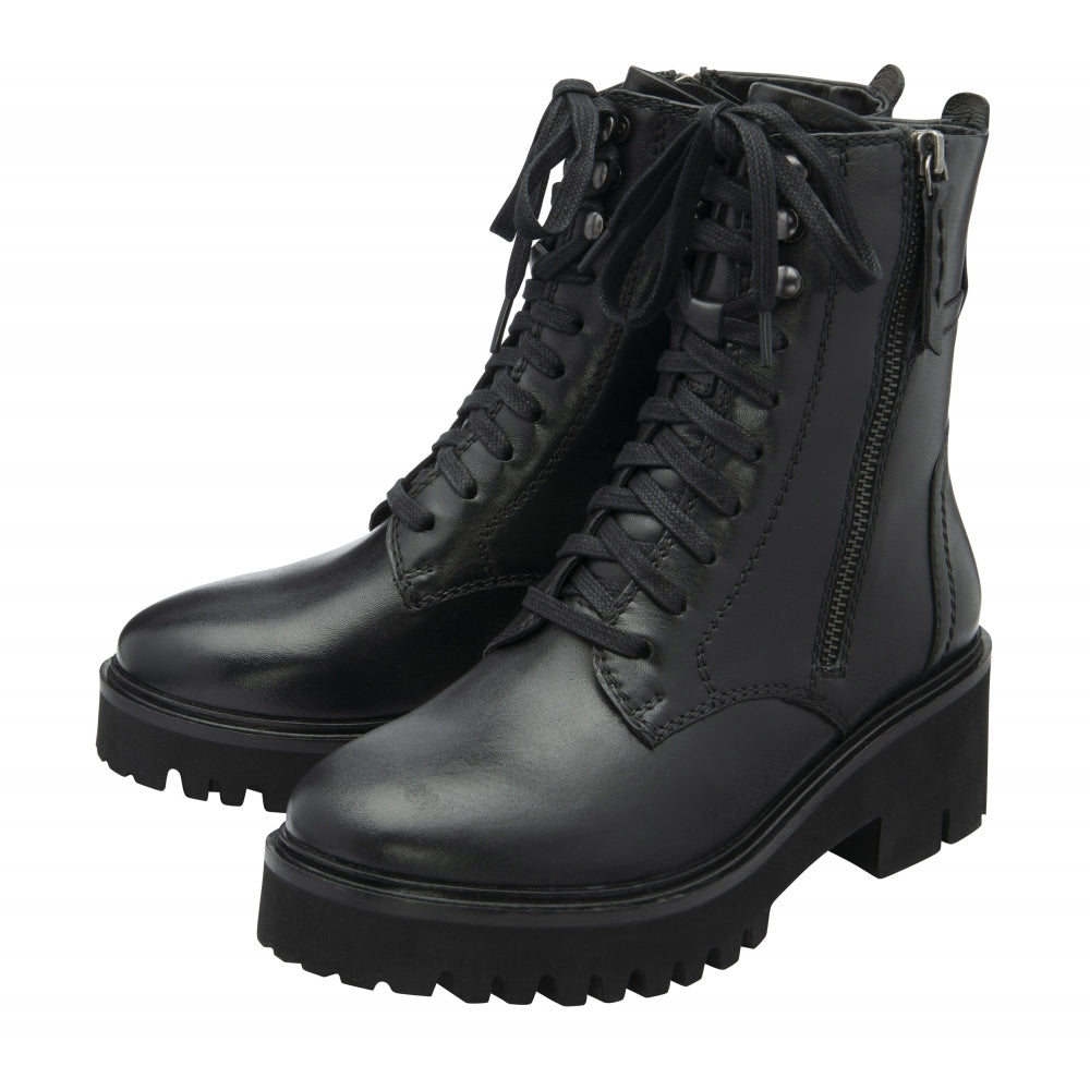 Ravel Black Leather Leith Zip-Up Ankle Boots