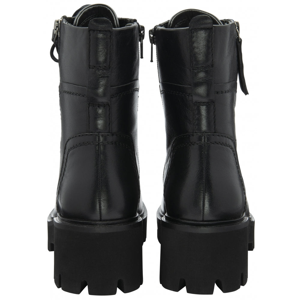 Ravel Black Leather Leith Zip-Up Ankle Boots