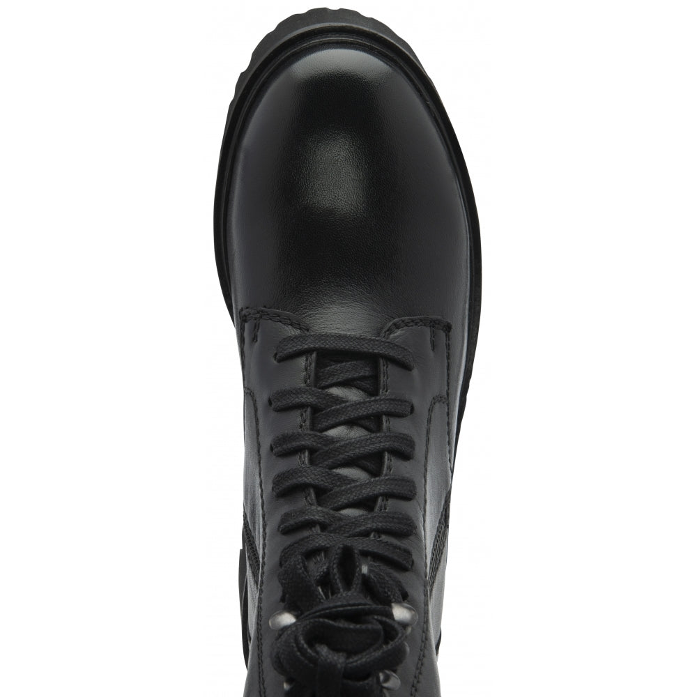 Ravel Black Leather Leith Zip-Up Ankle Boots