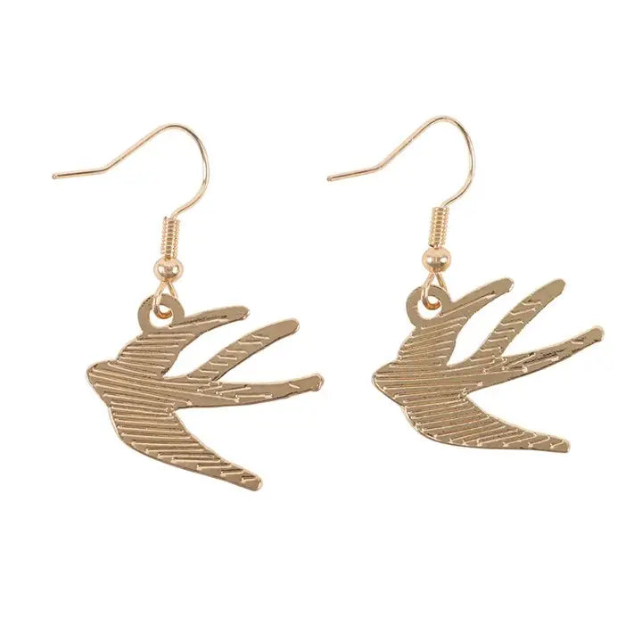Blue Spread Your Wings Bird Earrings