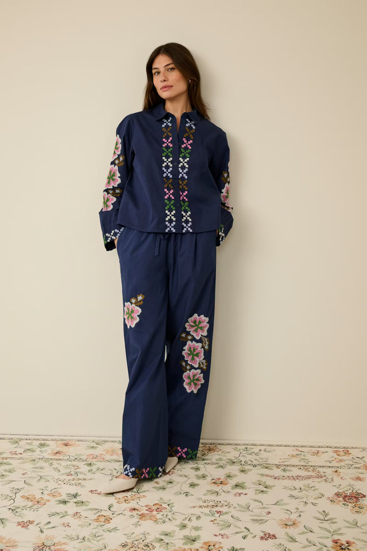 CUbreezy Trousers with embroidery