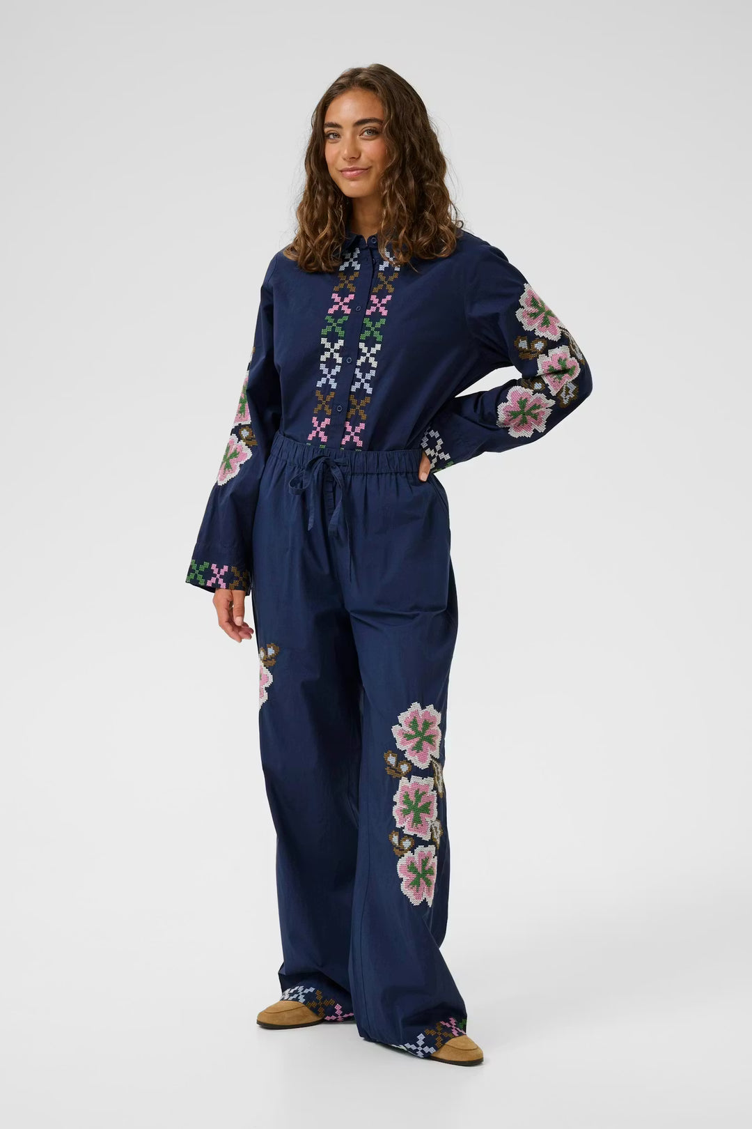 CUbreezy Trousers with embroidery