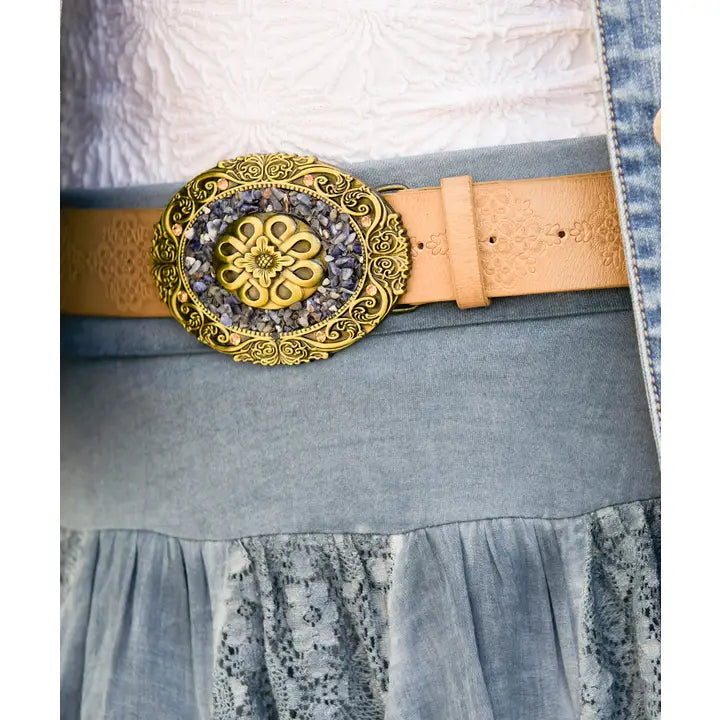 Drifter Leather Stone Buckle Belt - Joe Browns