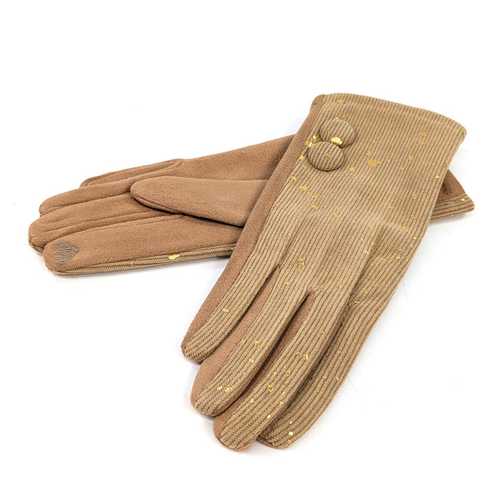 Splatters of Sparkle Gloves - Oatmeal