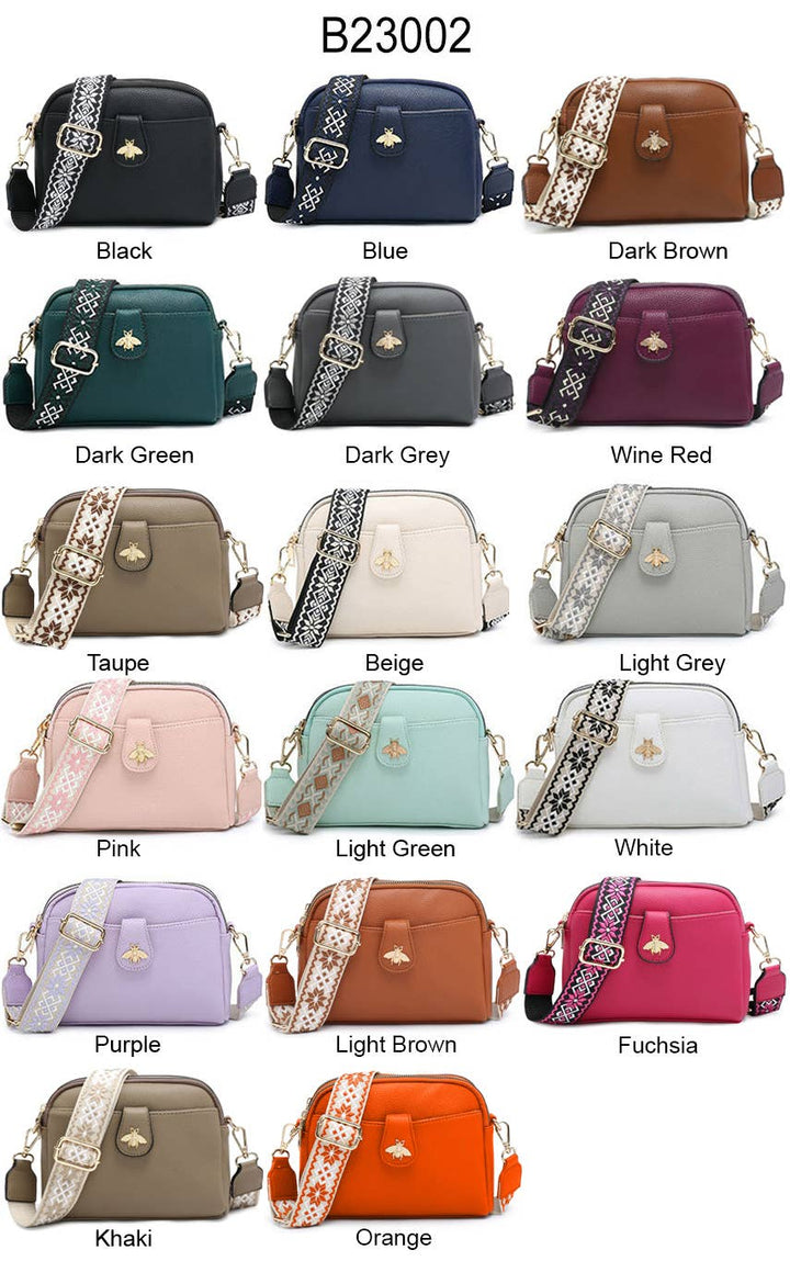Cross Body Handbag with double zip