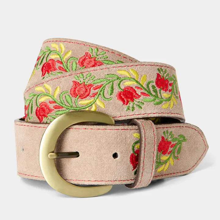 Colette Embroidered Suede Belt - Joe Browns