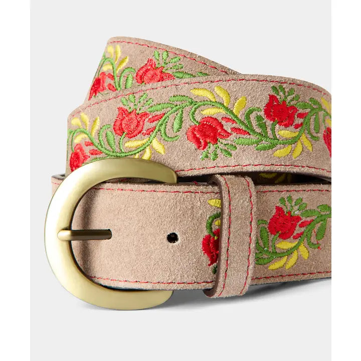 Colette Embroidered Suede Belt - Joe Browns
