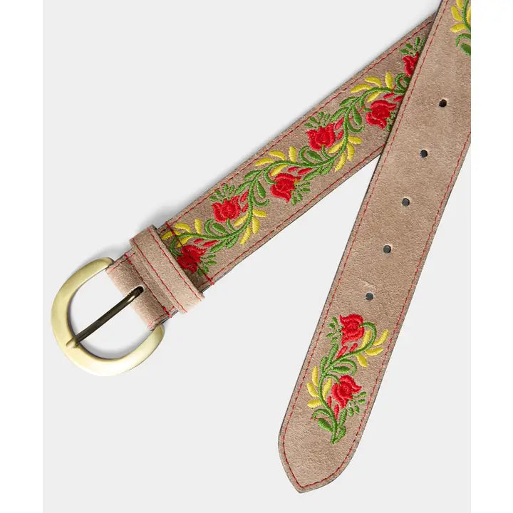 Colette Embroidered Suede Belt - Joe Browns