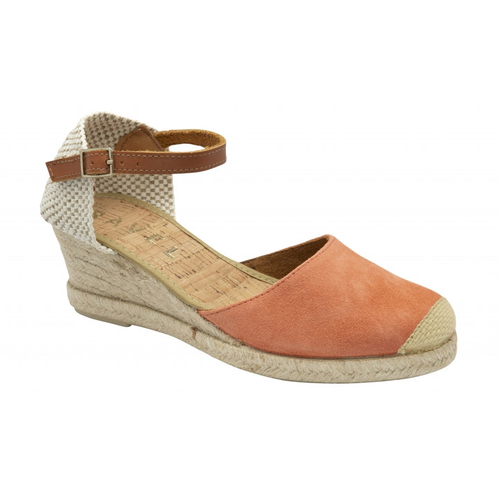 Coral Suede Rhea Espadrille Wedge Sandals | Ravel