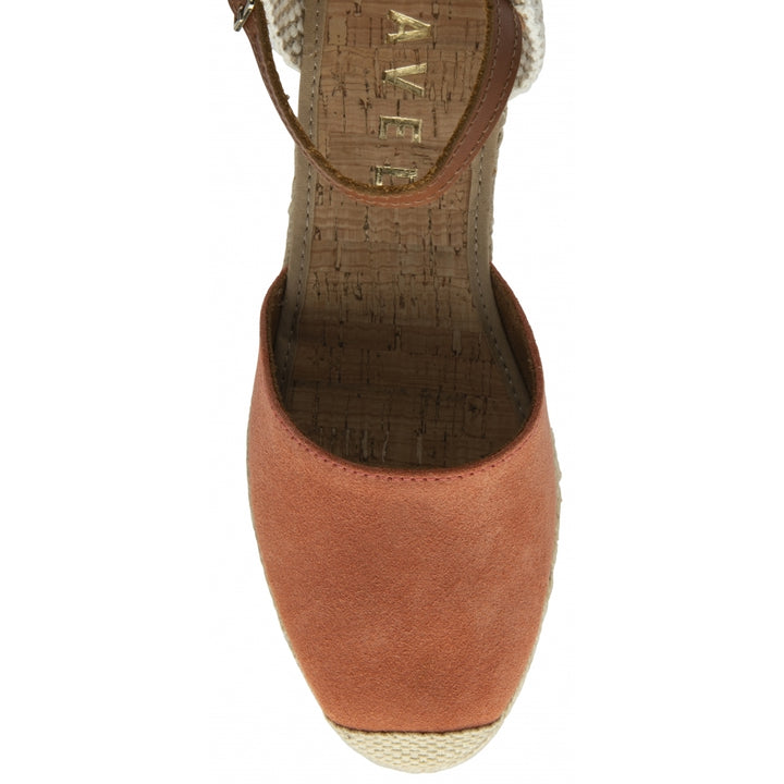 Coral Suede Rhea Espadrille Wedge Sandals | Ravel