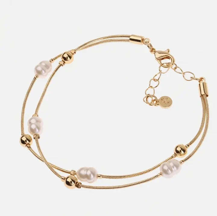 Double Layer Faux Pearl Bracelet