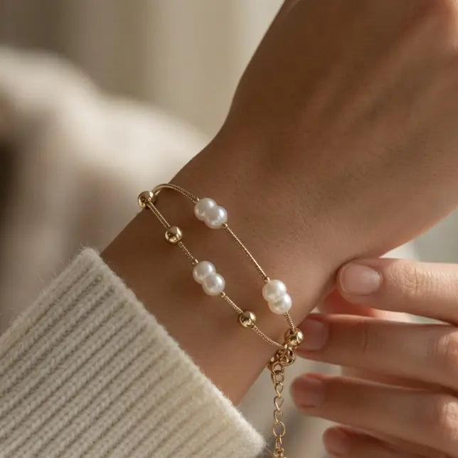 Double Layer Faux Pearl Bracelet