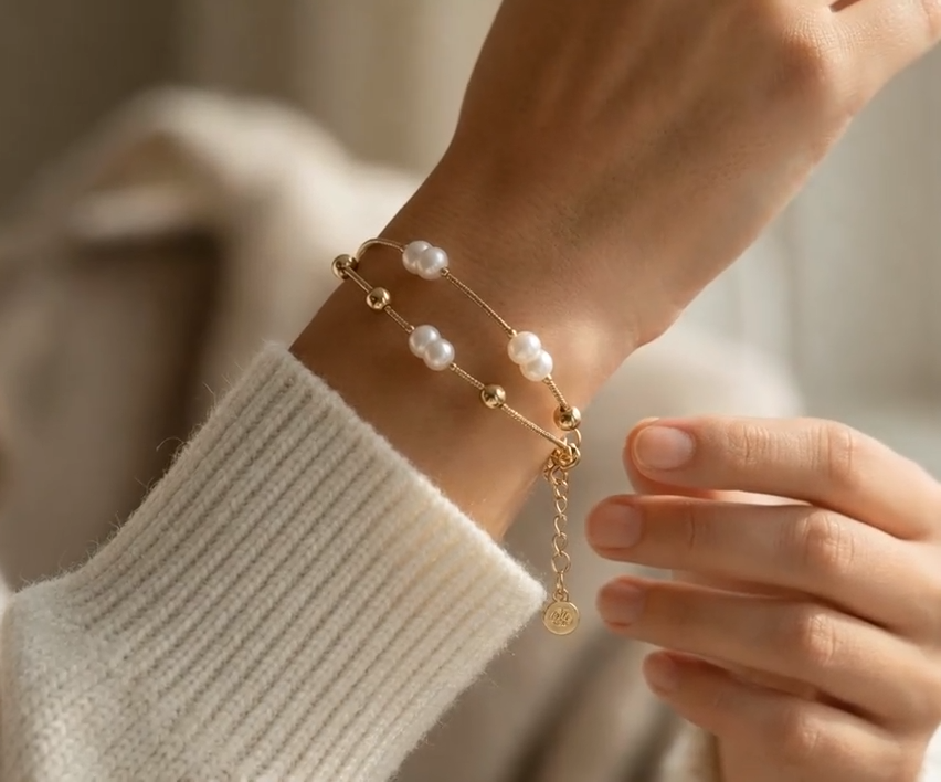 Double Layer Faux Pearl Bracelet