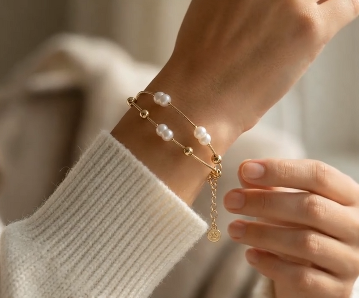 Double Layer Faux Pearl Bracelet